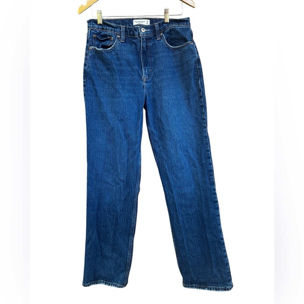 Abercrombie & Fitch Women's High Rise Vintage Straight Jeans Dark Wash Size 8
